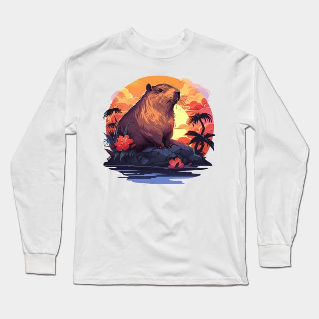 capybara Long Sleeve T-Shirt by piratesnow